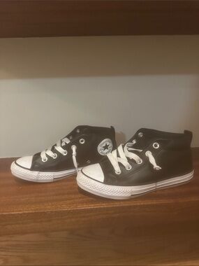 Converse Kids Black High-Top Sneakers with White Accents